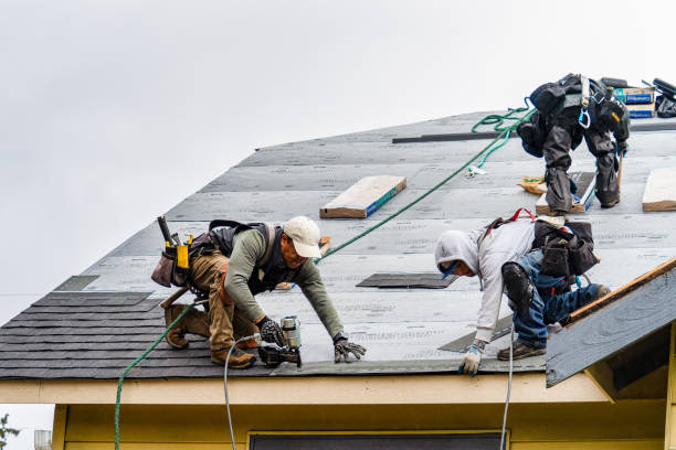 Professional Gutter Installation technician working in Springtown, PA
